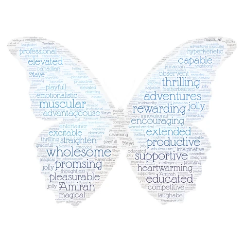 A.H butterfly word cloud art