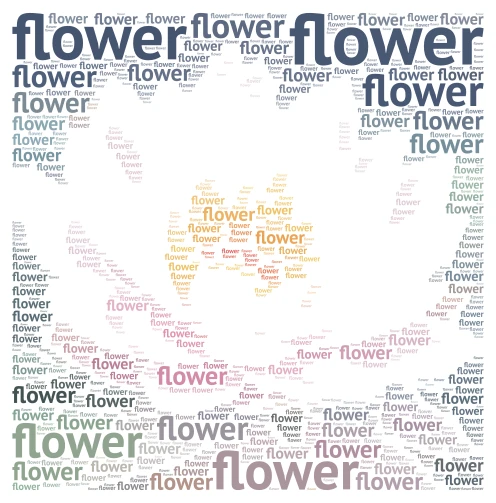 flower word cloud art