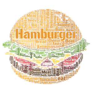 Hamburger word cloud art