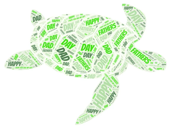 super dad turtle word cloud art