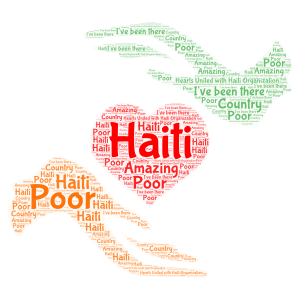 Hearts Untied with Haiti Organization  word cloud art