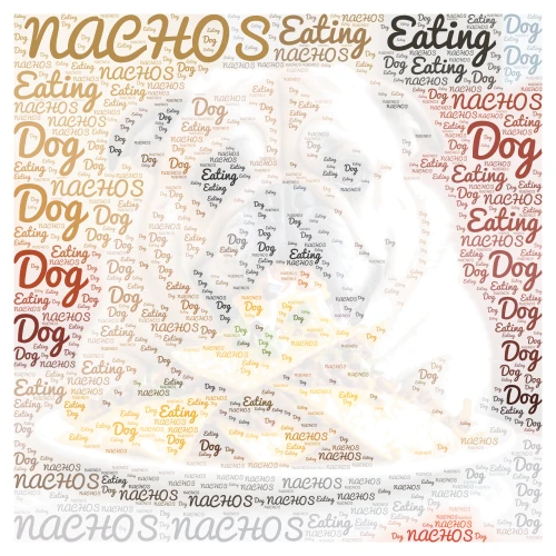 Dog Eat Nachos word cloud art