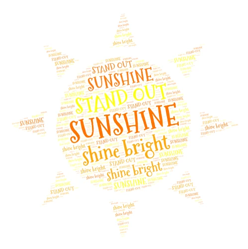 sun word cloud art