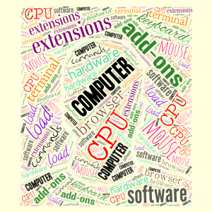 newspaper about computers word cloud art