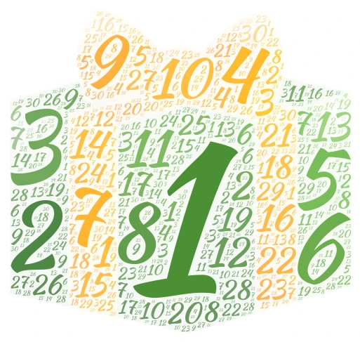 1/30 Counting! word cloud art