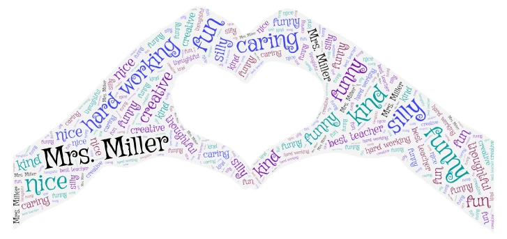 Mrs. Miller word cloud art