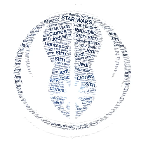 STAR WARS word cloud art