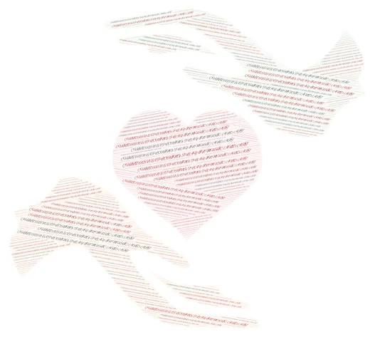 Heart Inside Heart word cloud art
