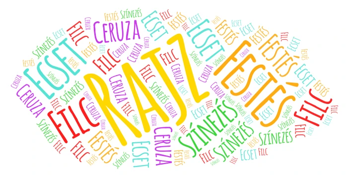 Rajz óra word cloud art