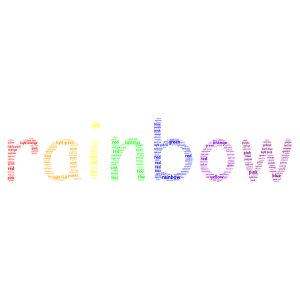 rainbow word cloud art