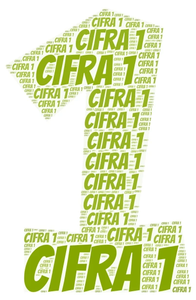 Cifra 1 word cloud art
