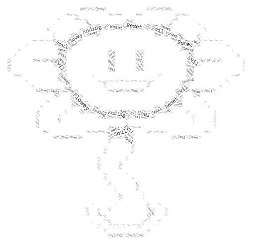 Flowey word cloud art