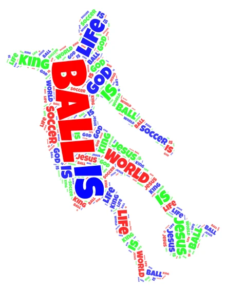 King of Soccer word cloud art