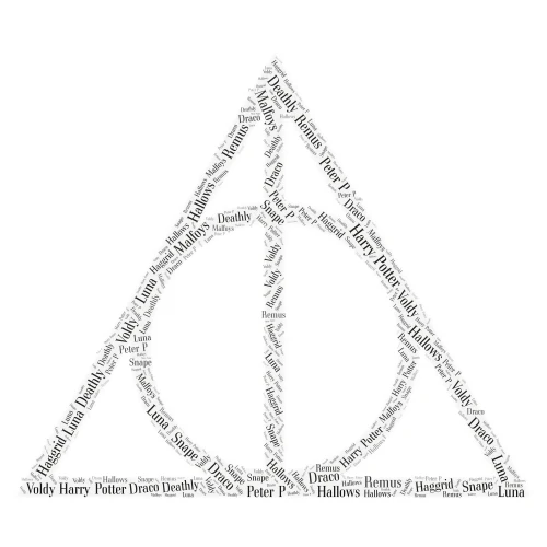 Harry Potter and the Deathly Hallows word cloud art