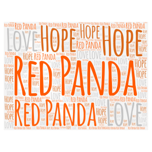 Red Panda HOPE word cloud art