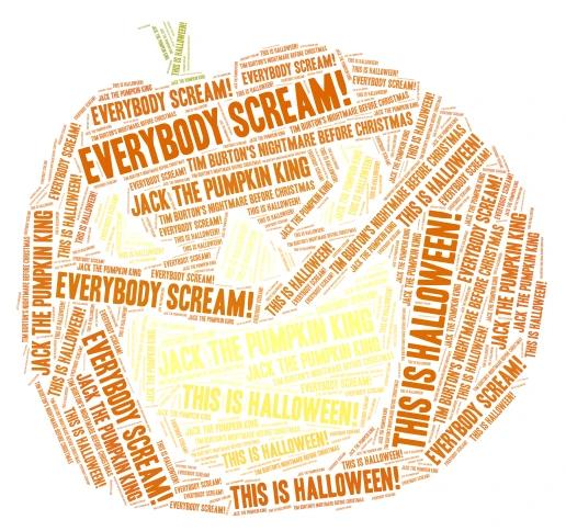 Tim Burton's Nightmare Before Christmas word cloud art