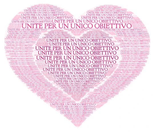 UNITE PER UN UNICO OBIETTIVO word cloud art