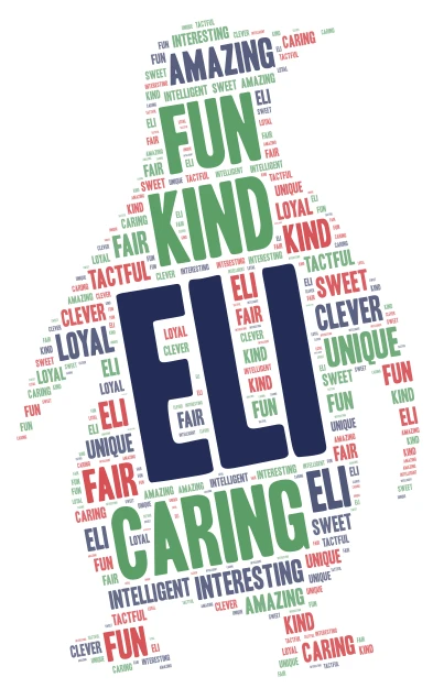 Eli word cloud art