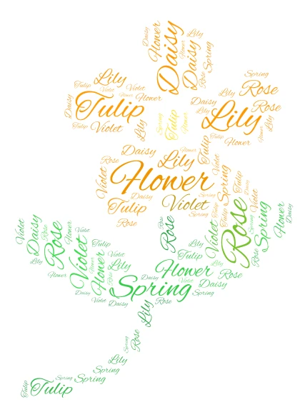 Lily's flower word cloud art