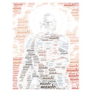 mando and the child word cloud art