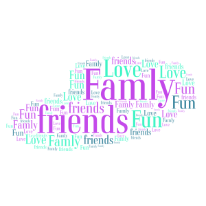 Family and Friends word cloud art