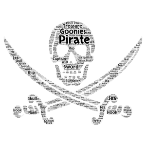 Pirate word cloud art