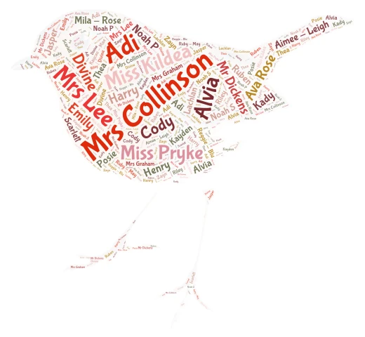 robins 23/24 word cloud art