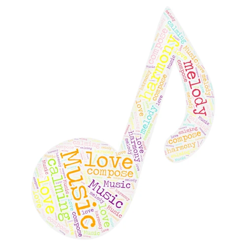 Music of the Heart word cloud art