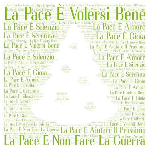 La Pace word cloud art