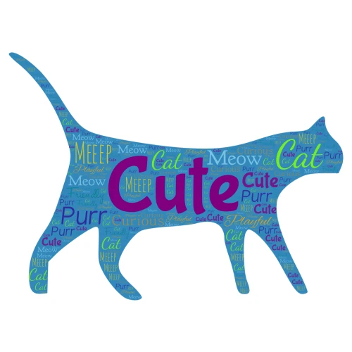 I love cats word cloud art