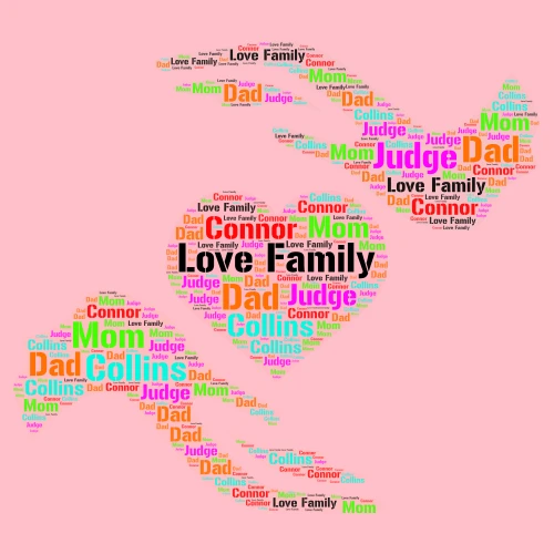 Love Family word cloud art