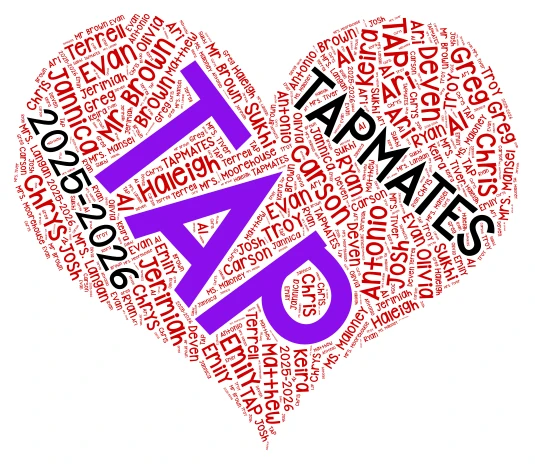 TAP MATES word cloud art