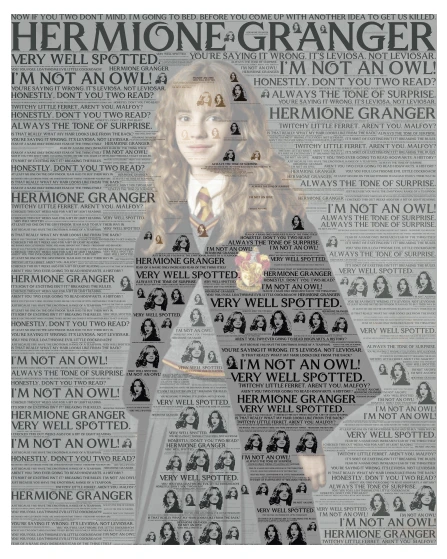  Hermione's Best Quotes 2 word cloud art