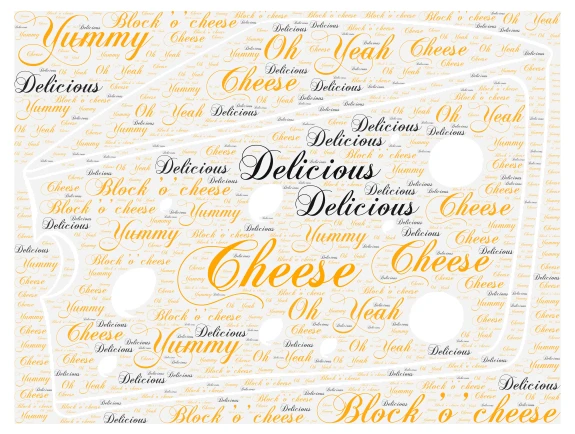 Cheese Wedge word cloud art