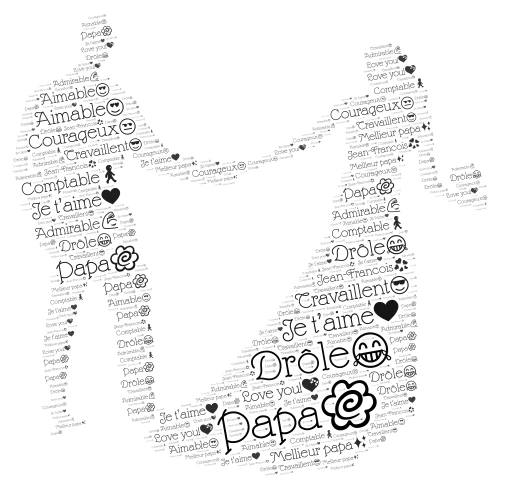 Papa word cloud art