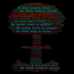 atomic bomb word cloud art