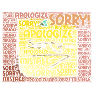 Apologize word cloud art