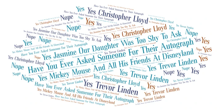 Have you ever asked someone for their autograph? word cloud art