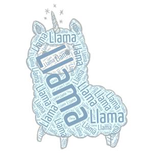 Lucy's Llama word cloud art
