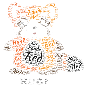 Cute Red Panda word cloud art