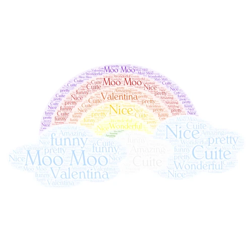 Moo Moo word cloud art