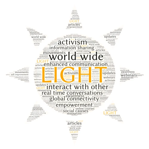 Light word cloud art