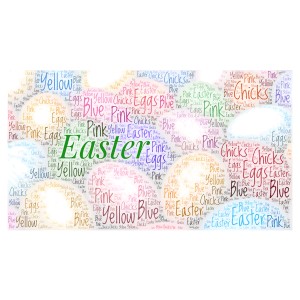 Easter's Coming word cloud art