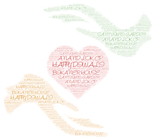 HAPPY DIWALI word cloud art