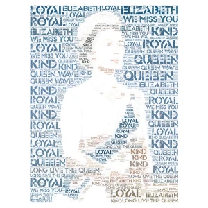 Queen Elizabeth |Long Live The Queen| word cloud art