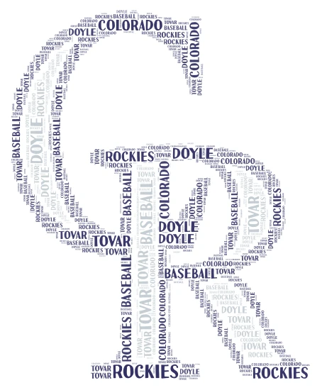 Rockies Baseball word cloud art