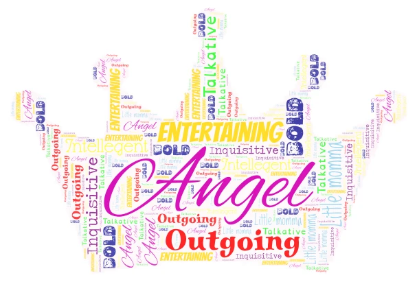 Angel word cloud art
