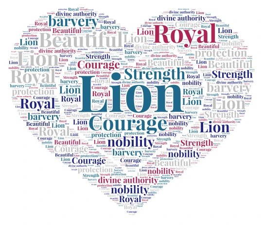 Lion's Majesty word cloud art