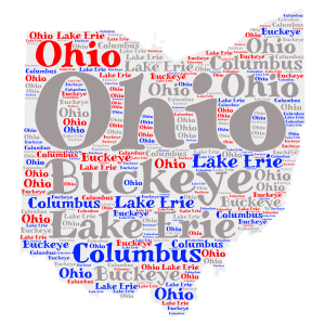 Ohio word cloud art