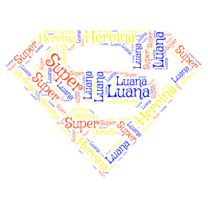 Super-heroina word cloud art